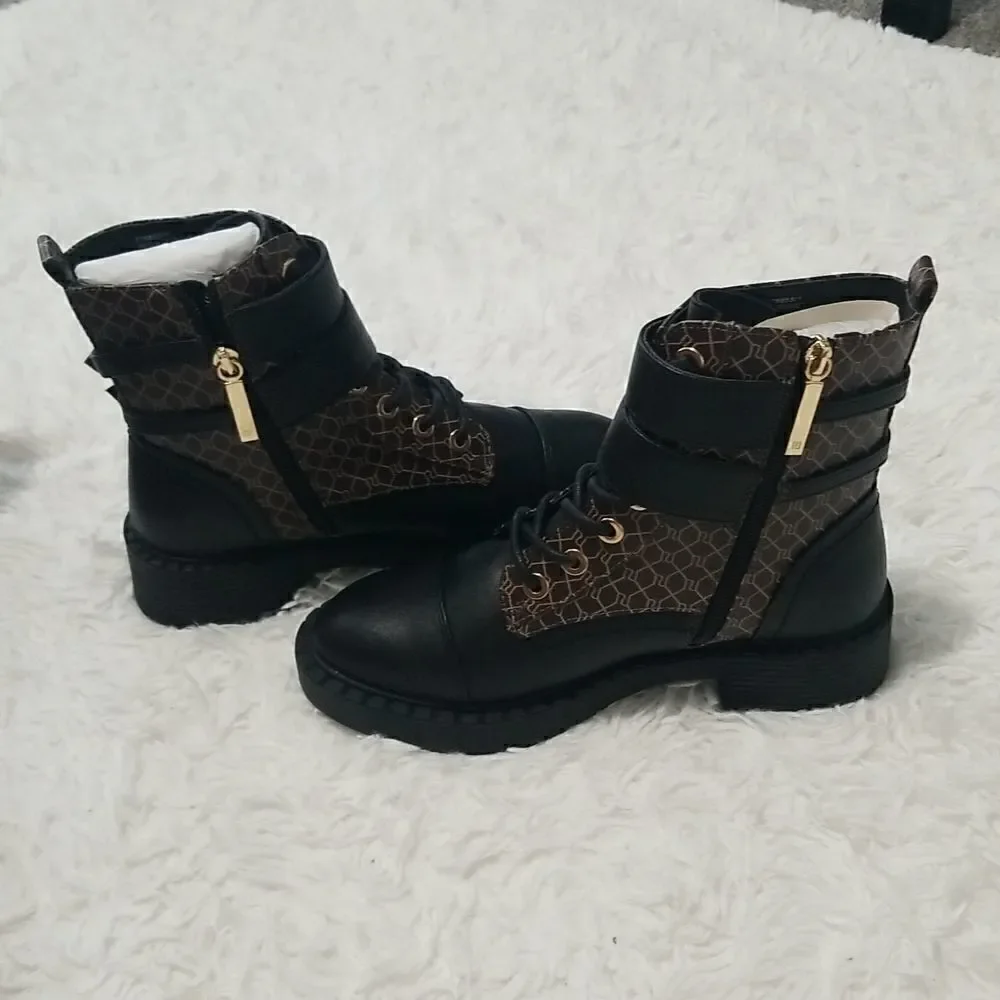 NWT River Island Brown Monogram Boots Sz 8